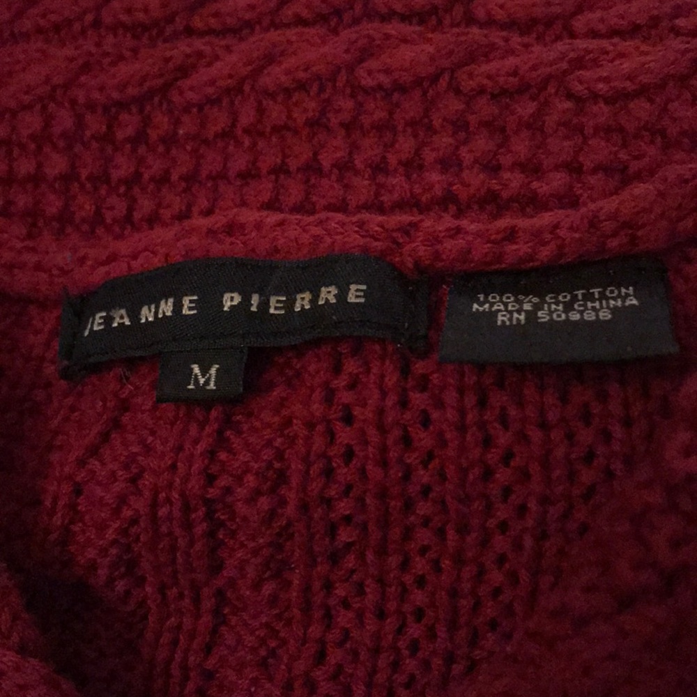 Cable Knit Red Sweater - Picture 3 of 3